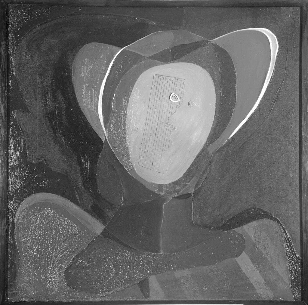 L’oli Cap, del 1926, foto amb reflectografia d’infraroig © Salvador Dalí, Fundació Gala-Salvador Dalí, Figueres, 2025